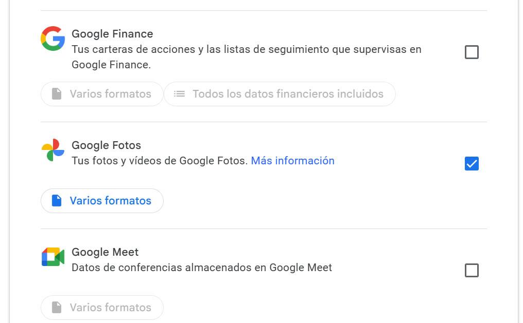 Descargar contenido de Google Fotos